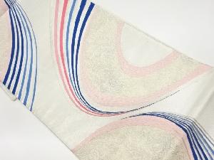 リサイクル　曲線に鳳凰模様織出し袋帯